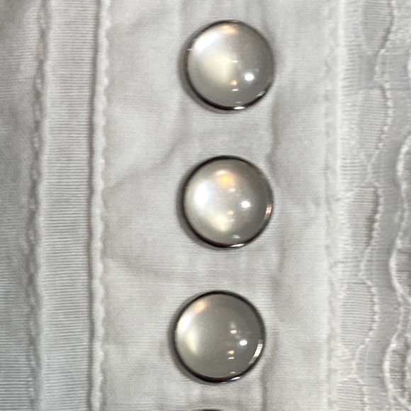 Scully White Button-Down Women's Shirt Lace Pearl Snap Buttons - Picture 8 of 12
